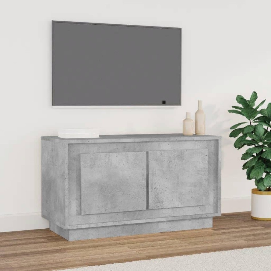 Mueble para TV madera contrachapada gris hormigón 80x35x45