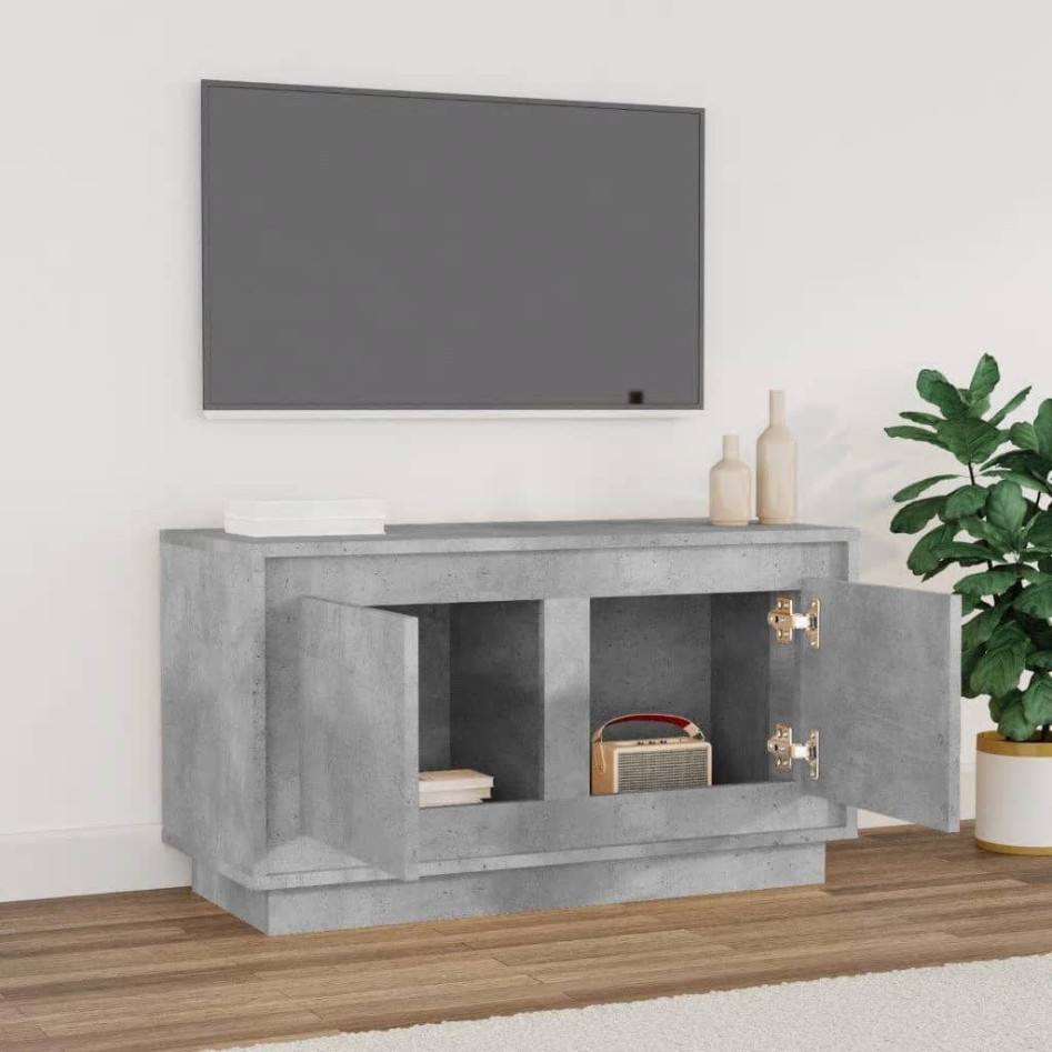 Mueble para TV madera contrachapada gris hormigón 80x35x45