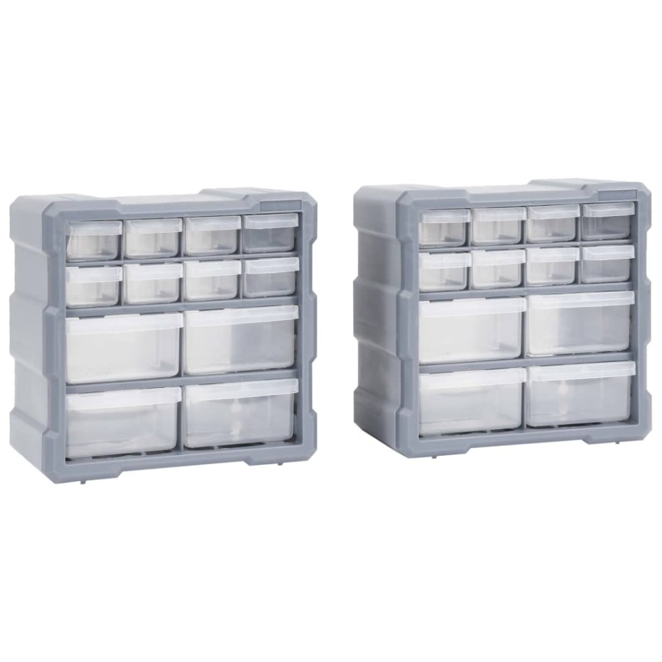 Organizadores multicajones con 12 cajones 2 uds 26,5x16x26