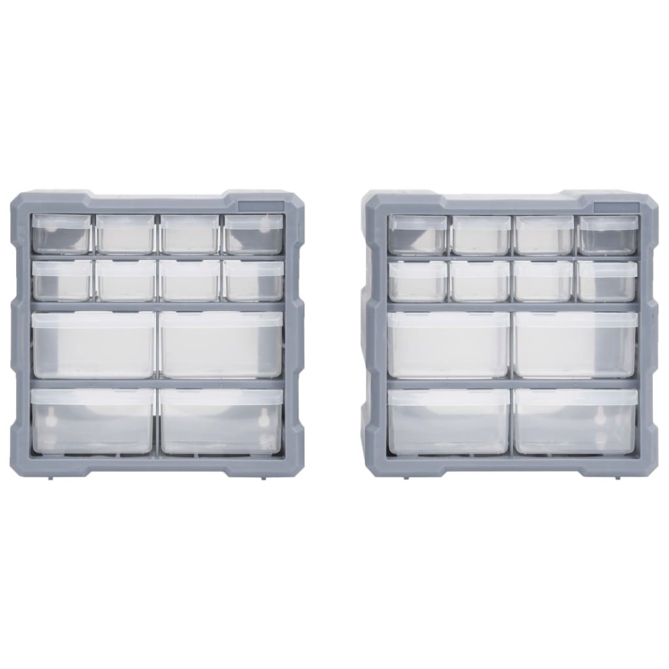 Organizadores multicajones con 12 cajones 2 uds 26,5x16x26