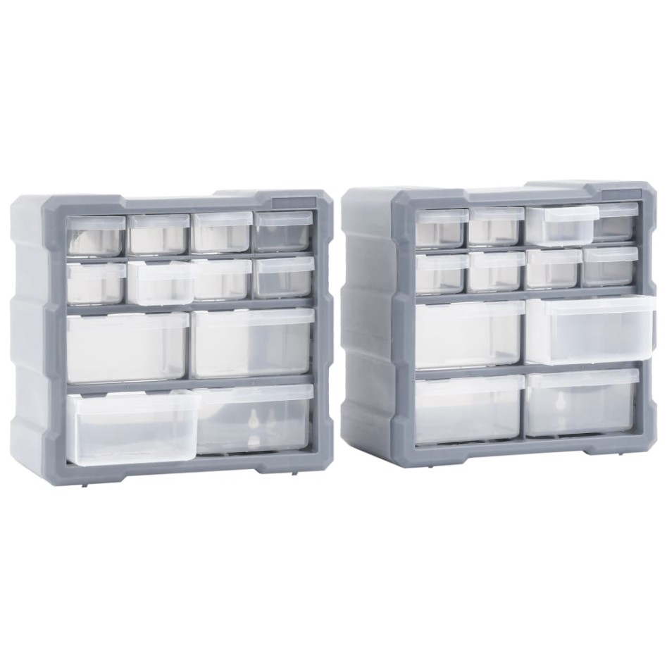 Organizadores multicajones con 12 cajones 2 uds 26,5x16x26