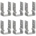 Anclajes de valla 6 uds acero galvanizado plateado 9x6x15