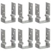 Anclajes de valla 6 uds acero galvanizado plateado 9x6x15 cm