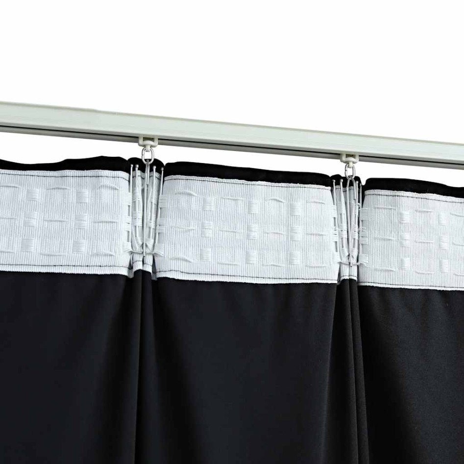 Cortinas opacas con ganchos 2 pzas terciopelo negro 140x175