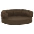 Colchón de cama de perro ergonómico aspecto lino marrón