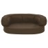 Colchón de cama de perro ergonómico aspecto lino marrón