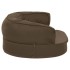 Colchón de cama de perro ergonómico aspecto lino marrón