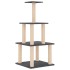 Rascador para gatos con postes de sisal gris oscuro 111