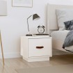 Mesita de noche madera maciza de pino blanco 40x34x35 cm