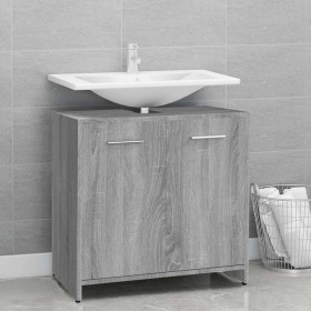 Armario de baño madera contrachapada gris Sonoma 60x33x60