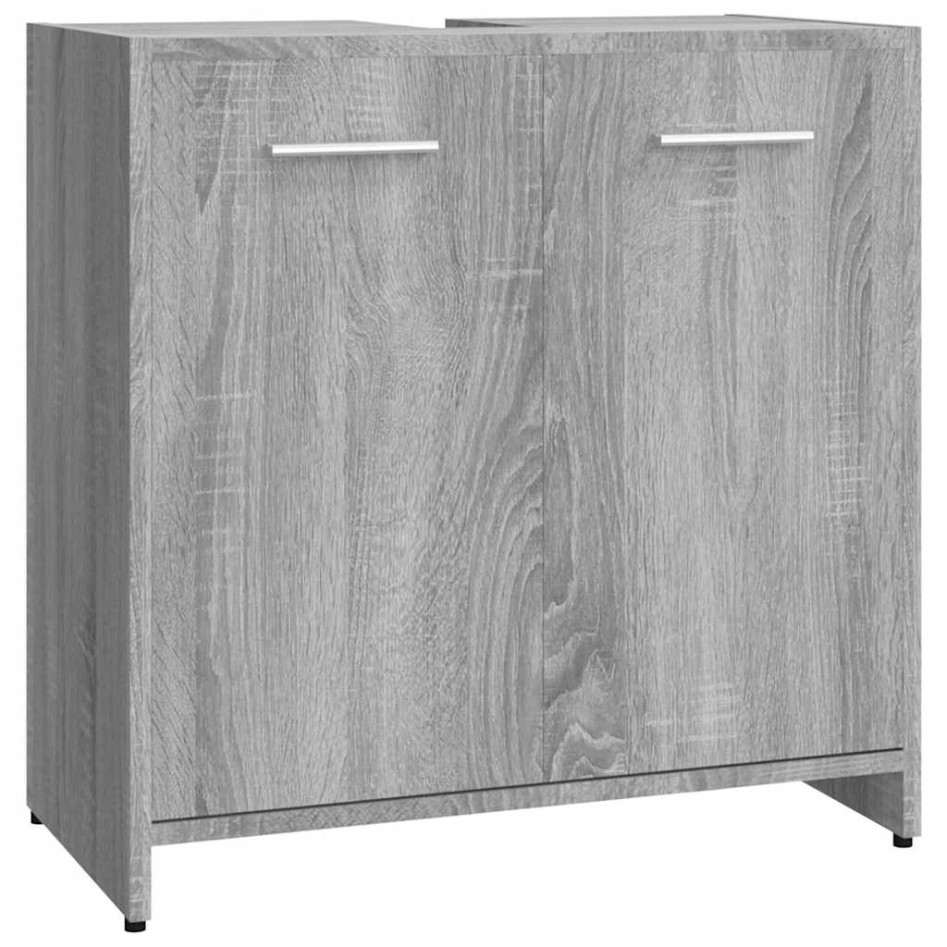 Armario de baño madera contrachapada gris Sonoma 60x33x60