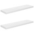 Estante flotante de pared 2 uds MDF blanco brillo