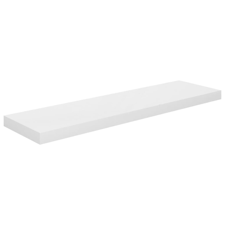Estante flotante de pared 2 uds MDF blanco brillo