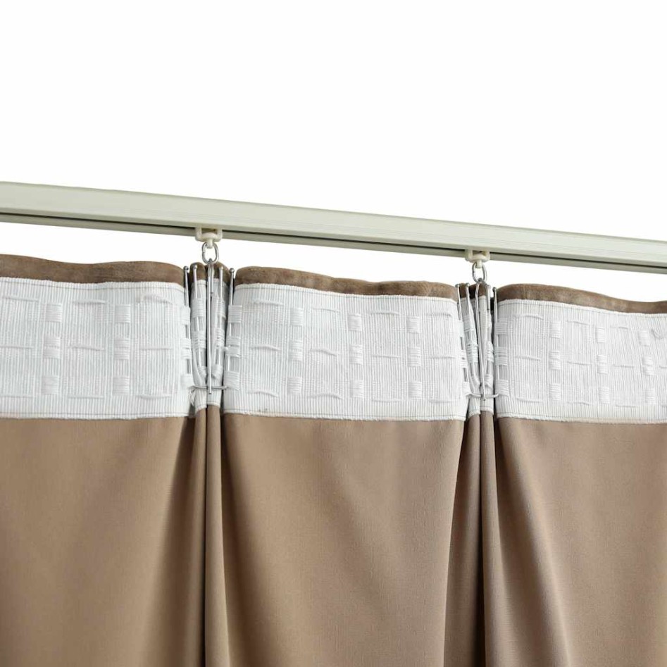 Cortinas opacas con ganchos 2 pzas terciopelo beige 140x175