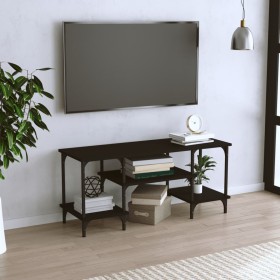 Mueble de TV madera contrachapada negro 102x35x45,5