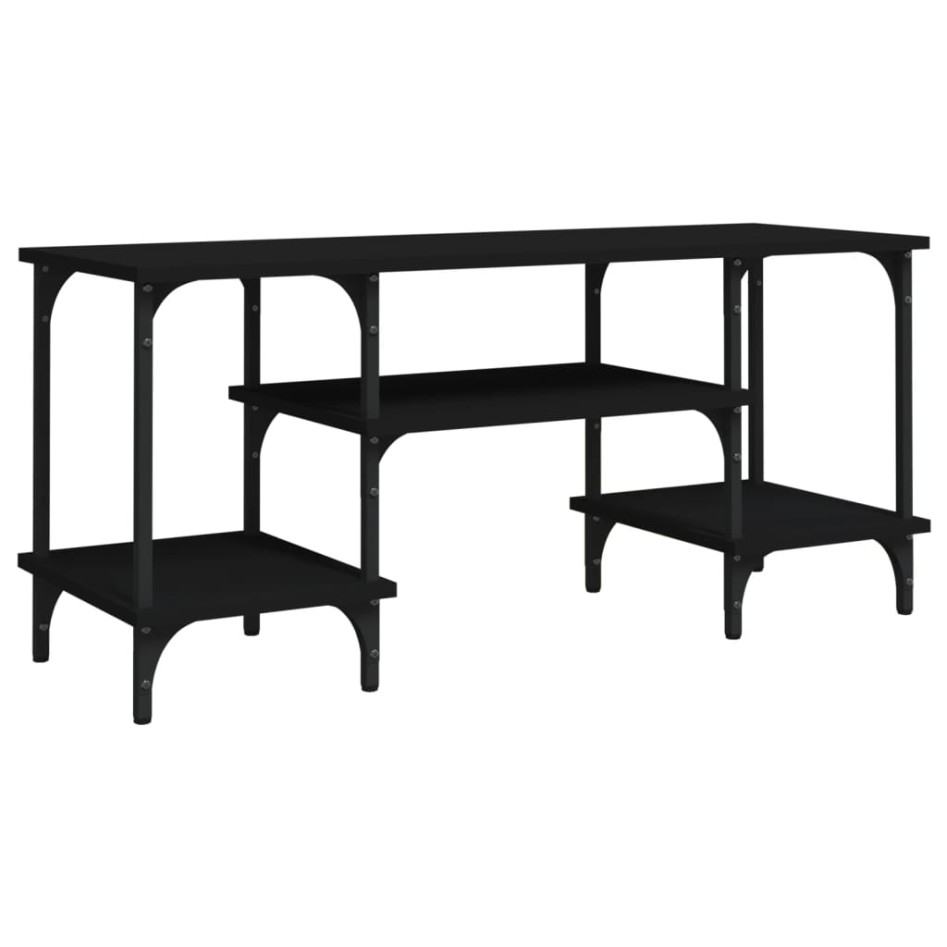 Mueble de TV madera contrachapada negro 102x35x45,5