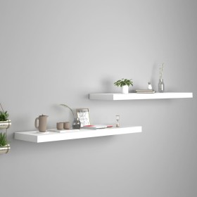 Estantes flotantes pared 2 uds MDF blanco 90x23,5x3,8