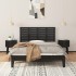 Cabecero de cama de pared madera maciza pino negro 146x3x63