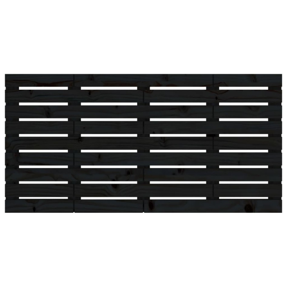 Cabecero de cama de pared madera maciza pino negro 146x3x63