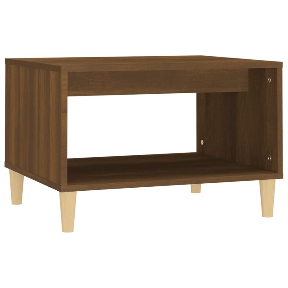 Mesa de centro madera contrachapada marrón roble 60x50x40