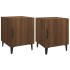 Mesita de noche 2 uds madera contrachapada color roble