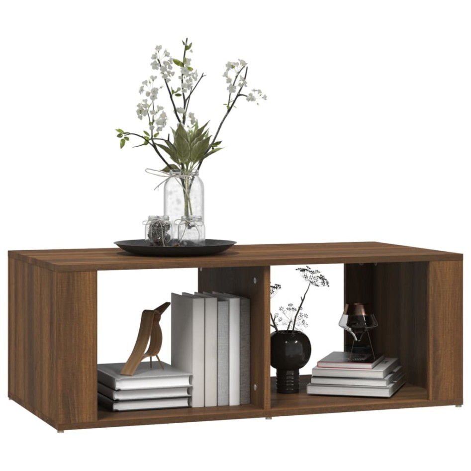 Mesa de centro madera contrachapada roble marrón 100x50x36