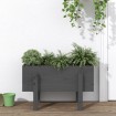 Jardinera madera maciza de pino gris 62x30x38 cm