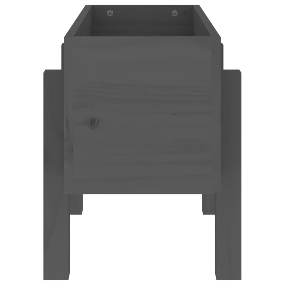 Jardinera madera maciza de pino gris 62x30x38