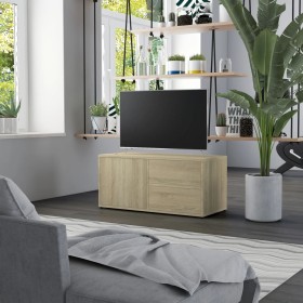 Mueble para TV madera contrachapada color roble 80x34x36