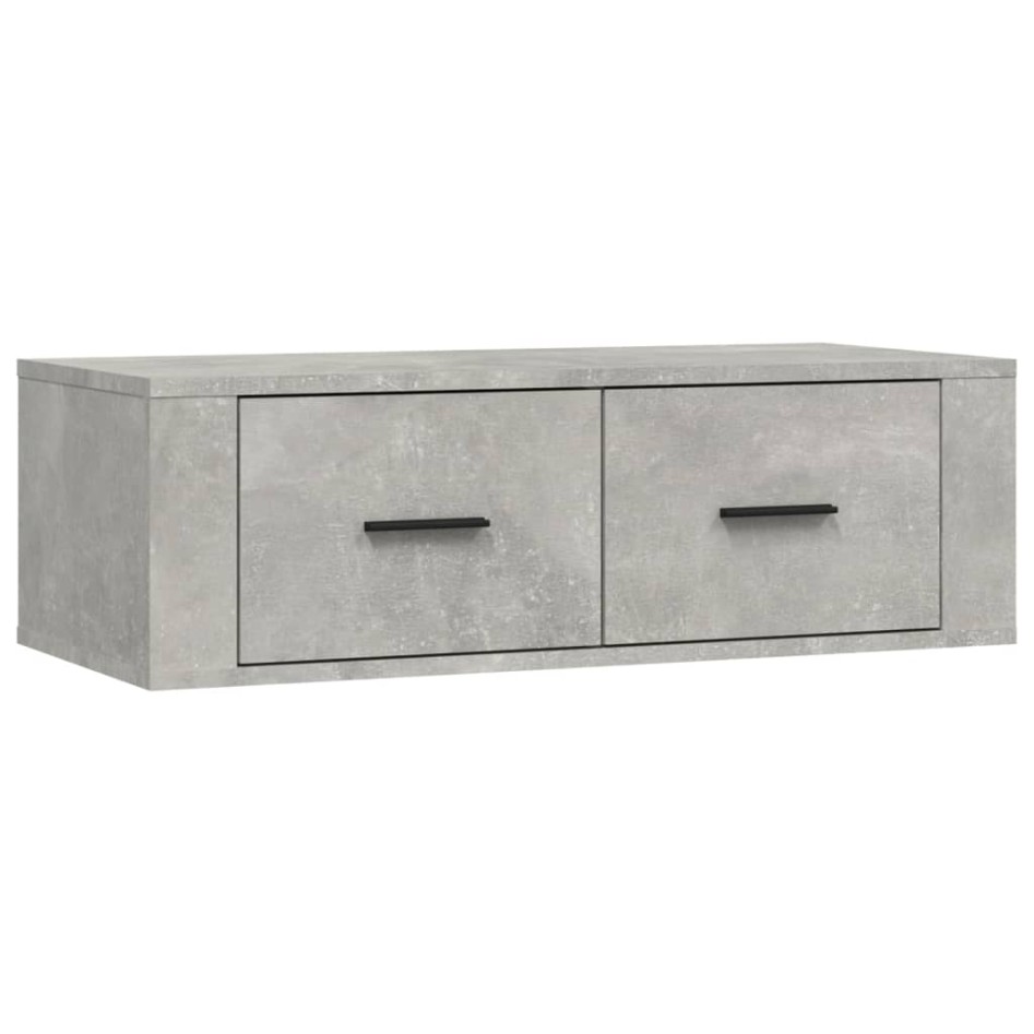 Mueble de TV colgante madera gris hormigón 80x36x25