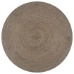 Alfombra de yute tejida a mano redonda gris 90 cm