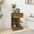 Mesita de noche madera contrachapada roble ahumado 40x35x65