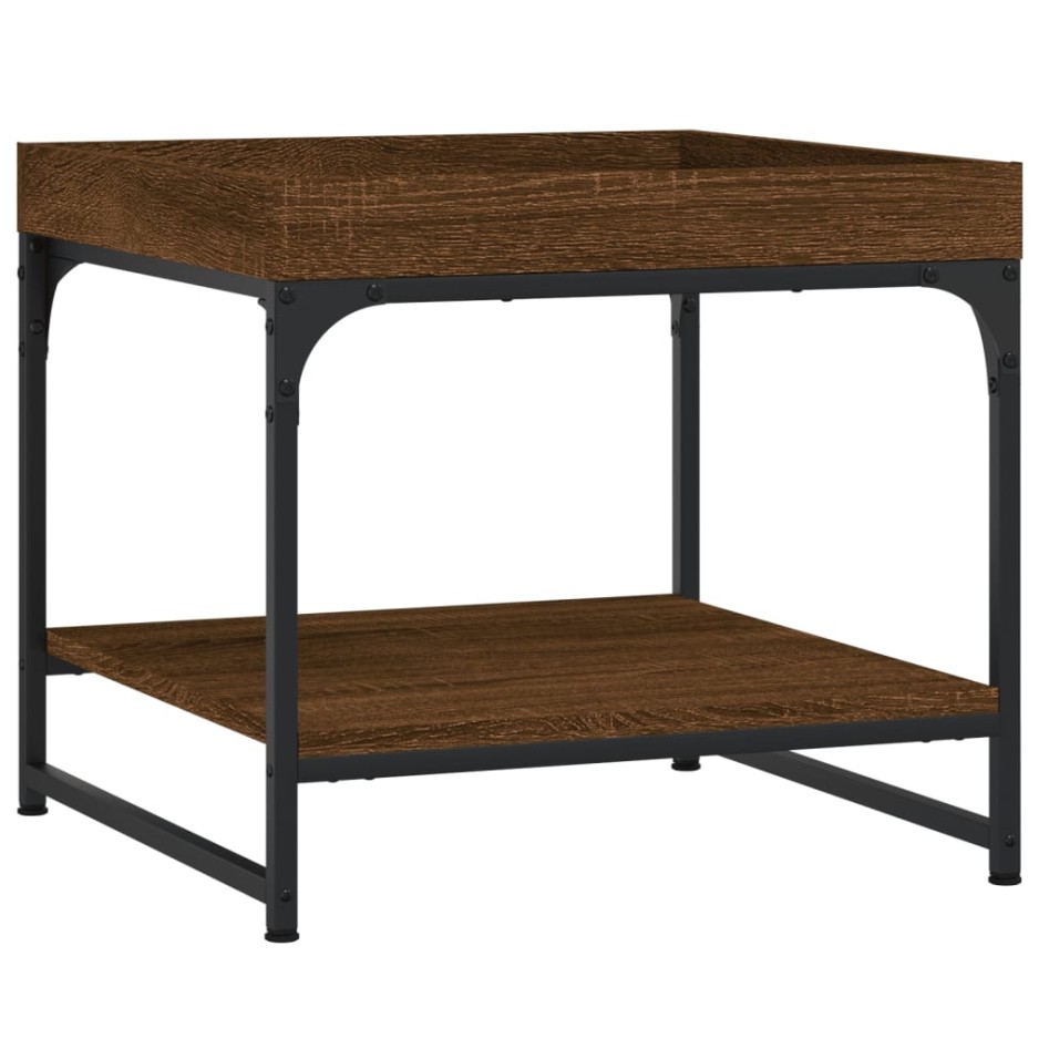 Mesa de centro madera ingeniería roble marrón 49,5x49,5x45