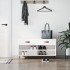 Banco zapatero madera de ingeniería blanco brillo 102x35x55