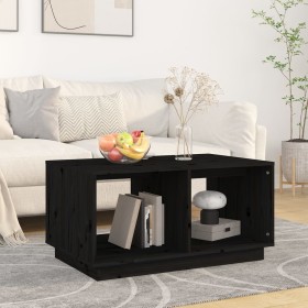 Mesa de centro madera maciza de pino negro 80x50x40