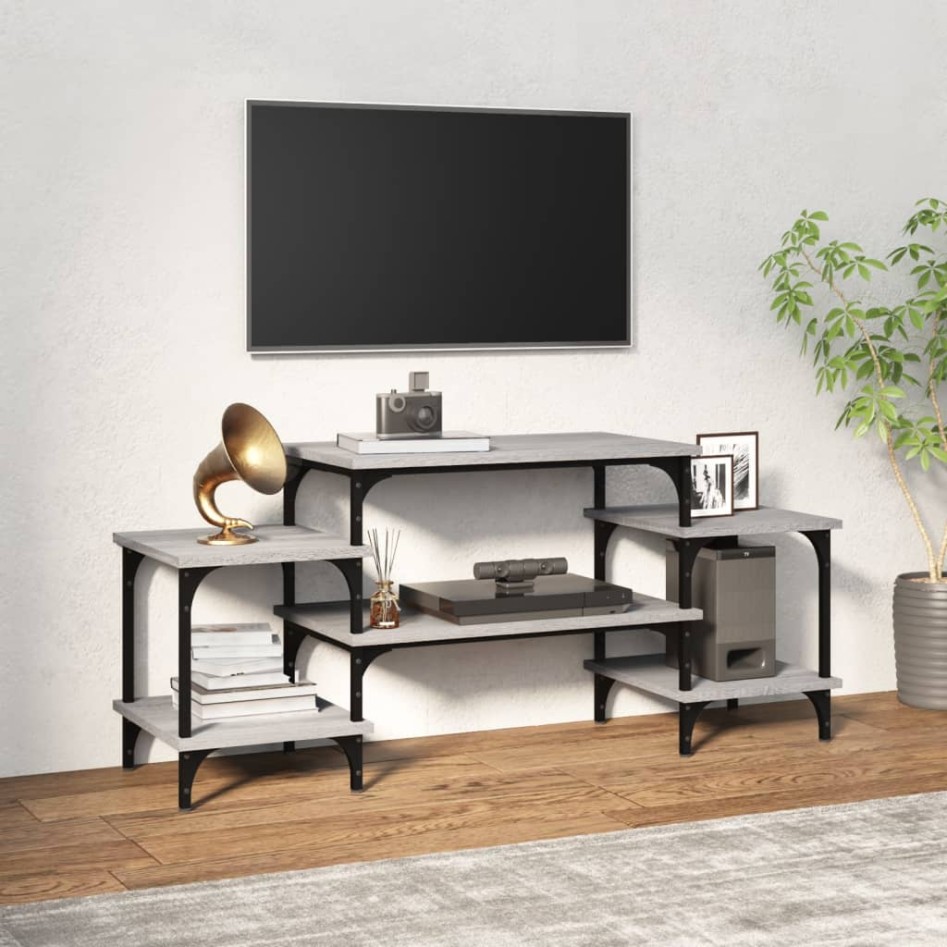 Mueble para TV madera contrachapada gris Sonoma 117x35x52