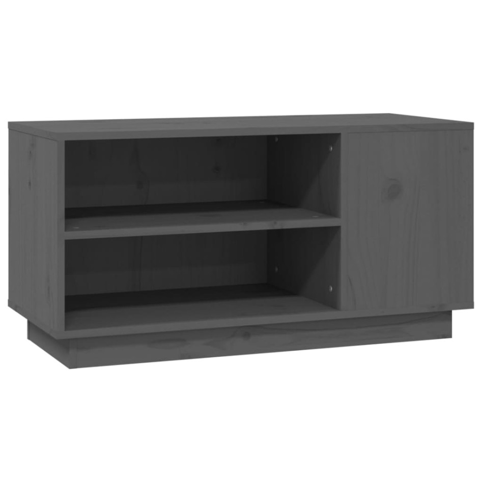Mueble de TV madera maciza de pino gris 80x35x40,5