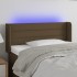 Cabecero con LED de tela marrón oscuro 83x16x78/88