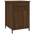 Mesita de noche madera contrachapada marrón roble 40x42x60
