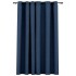 Cortina opaca con ojales look de lino azul 290x245