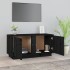 Mueble de TV madera maciza de pino negro 80x35x40,5