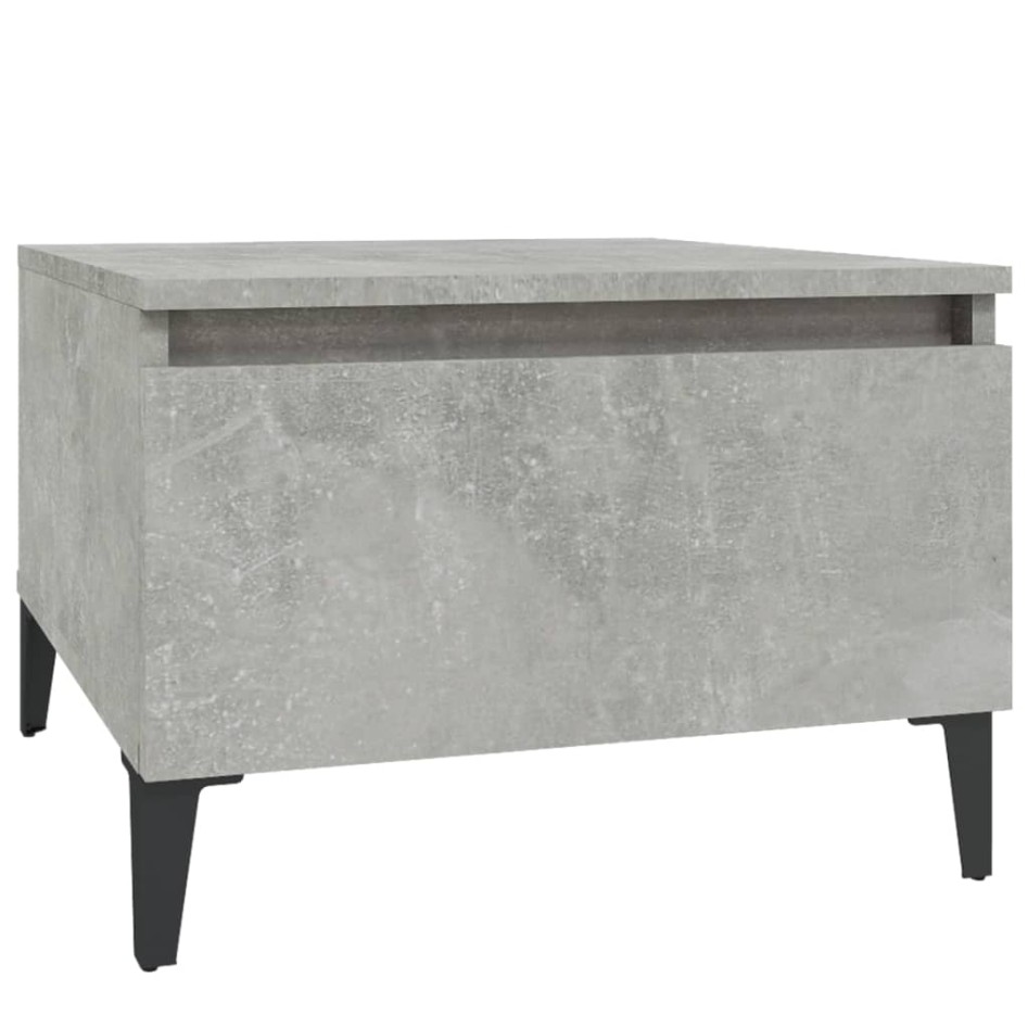 Mesa auxiliar de madera contrachapada gris hormigón 50x46x35