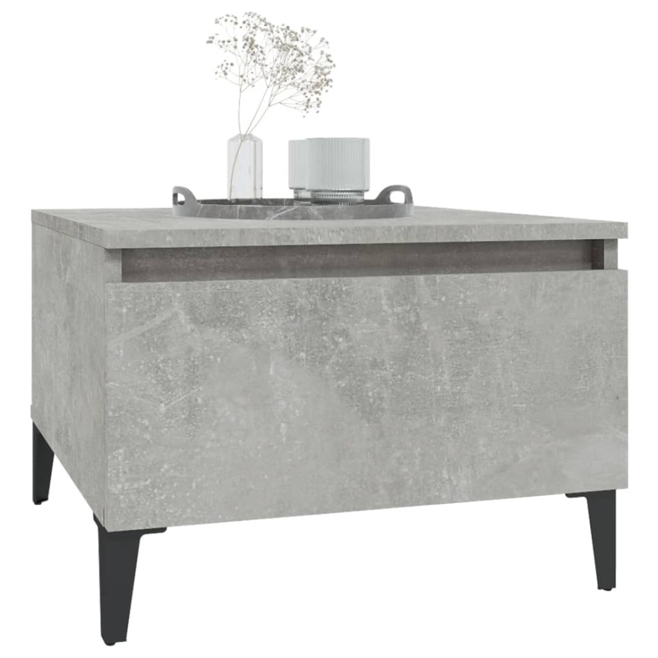 Mesa auxiliar de madera contrachapada gris hormigón 50x46x35