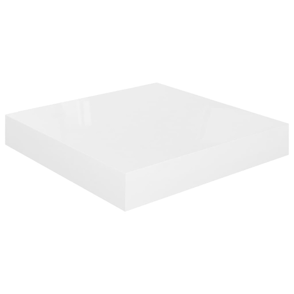 Estante flotante de pared 4 uds MDF blanco brillo