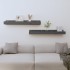 Estantes de pared 2 uds madera maciza de pino gris 80x12x9