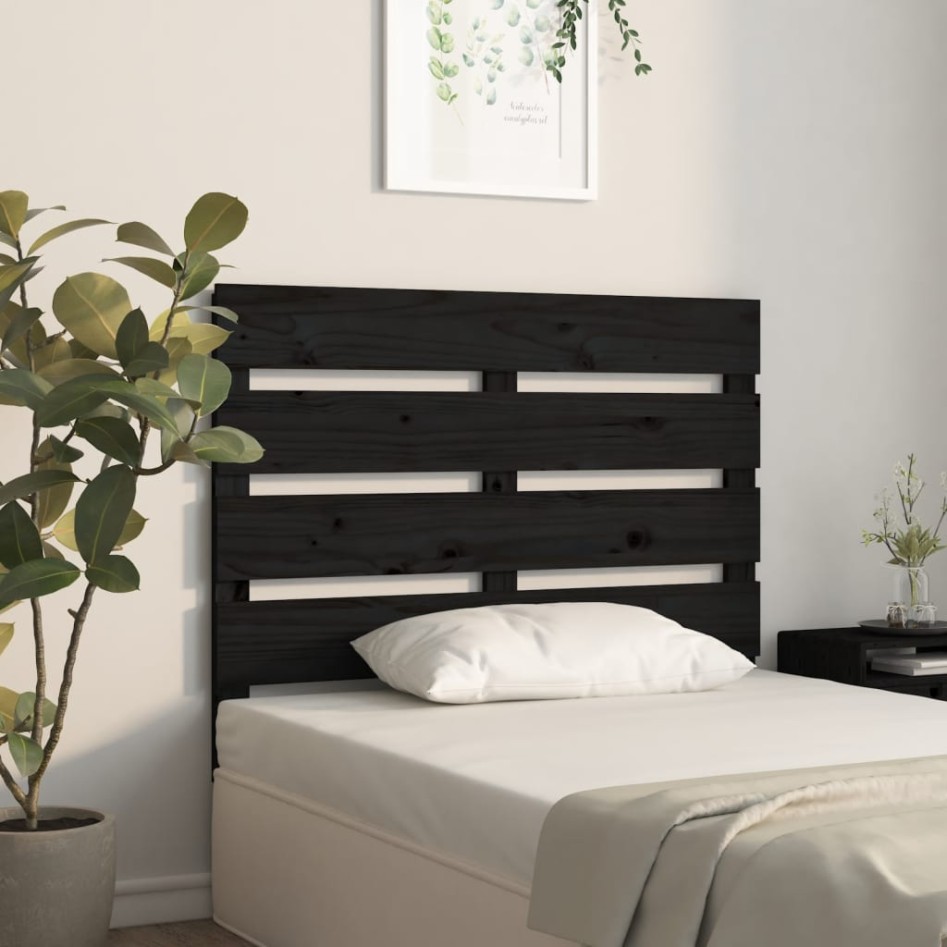 Cabecero de cama madera maciza de pino negro 100x3x80