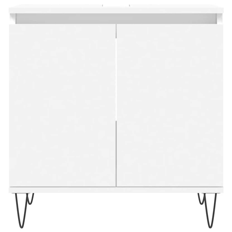 Armario de baño madera de ingeniería blanco 58x33x60