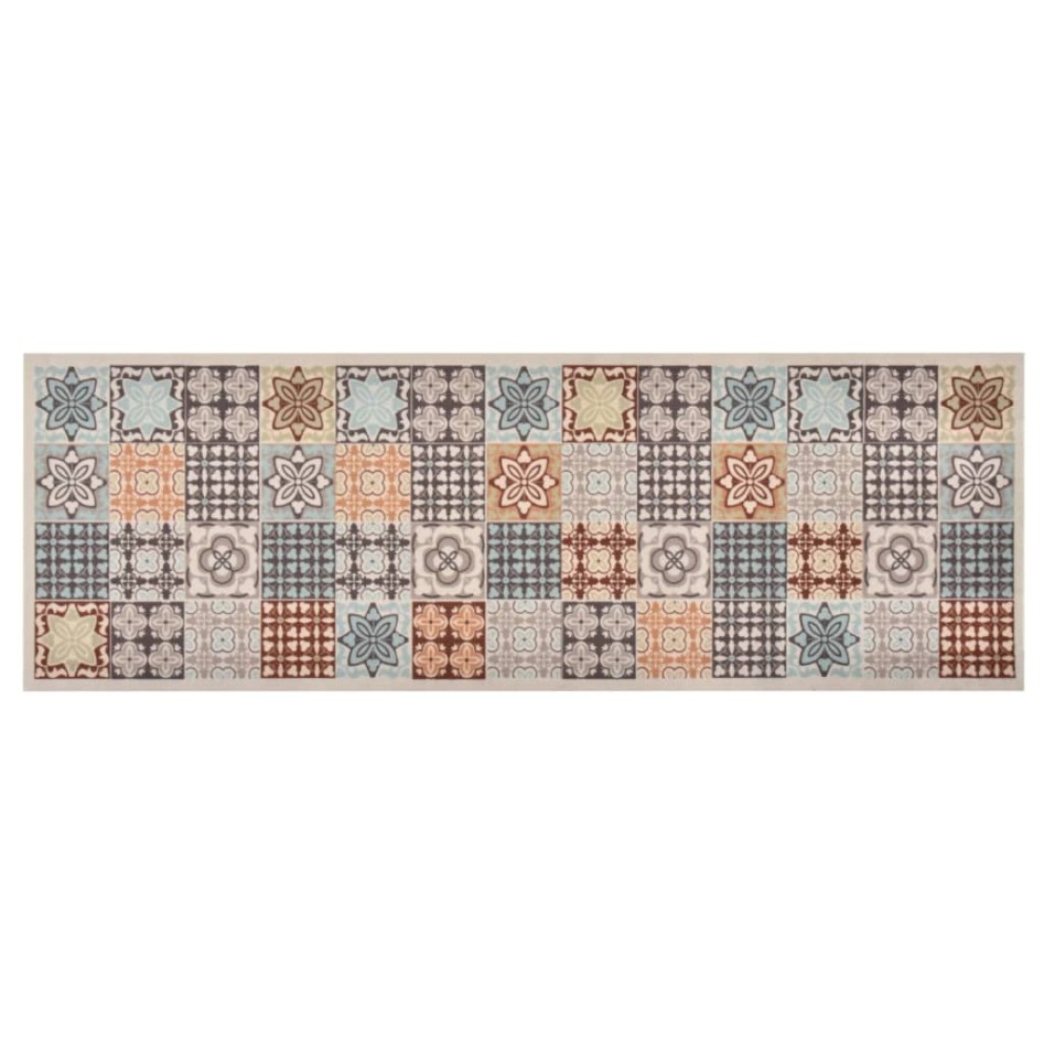 Alfombra de cocina lavable mosaico de colores 45x150