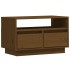 Mueble de TV madera maciza de pino marrón miel 60x35x37