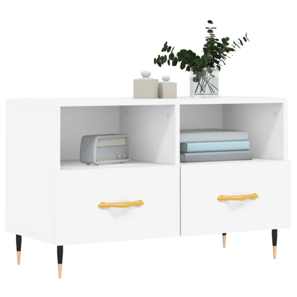Mueble para TV madera contrachapada blanco 80x36x50